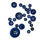 Dark Blue Buttons in Mixed Sizes - 100g Bag
